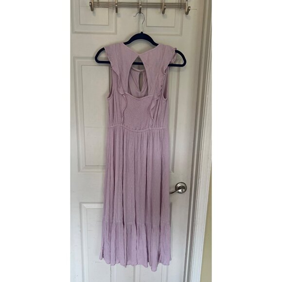 Old Navy Lavender Sleeveless Sundress Midi Dress Ruffle Pastel Lined Lilac Med - Picture 6 of 10